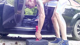 Outside rough masturbate