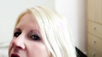 Cougar short jeans tease and insane anal banged