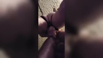 Hubby pegged with enormous fake-dick