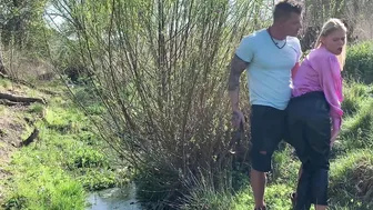 OUTDOOR anal sen and peecum on clothes