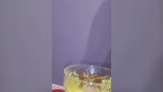 Male Bi porn video – I peed inside my glass and my male bimbo drank my warm urine