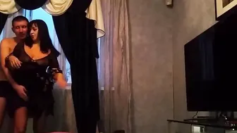 The bro fucks the maid Alina Tumanova into the butt alternately licking her anal