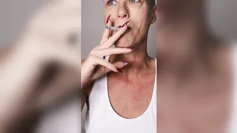 Kiki Smoking After Buzz Cut