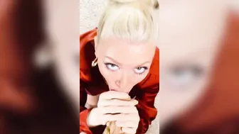 Gf Makes Him Cum from Blow Job Through Nylon Stocking