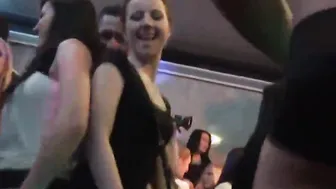 Eager girls on disco sex party