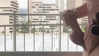 Jerking his dick to explosion