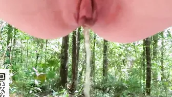 Outdoor Rough porn video – Straddling  Pee on Rough Wood Outdoors Nature Pee