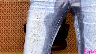 Euroslut Biggest Grool Soaking Jeans Wetting Orgasm