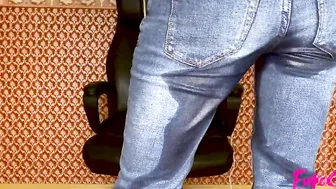 Euroslut Biggest Grool Soaking Jeans Wetting Orgasm