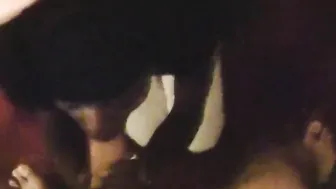 Black ghetto african hoe sinks my dick deep inside her holes