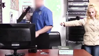 Thin Extra tiny curly haired blonde shoplifter Sadie Hartz fucking a huge penis to avoid jail