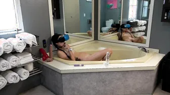 Homemade Movie of Sweet Dova Masturbating with Huge Toys and VR inside Bathtub with Humongous
