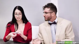 Nerdy teenie Enjoying her favorite professors penis into her