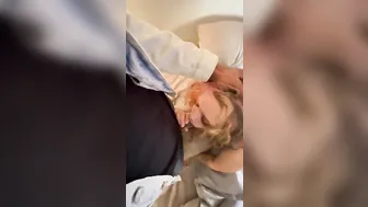 Perfect White Skank Takes two Long Ebony Cocks