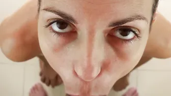 Amazing close-up oral sex with cum into mouth. Julia V Earth.