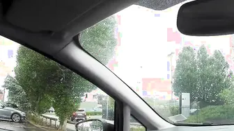 OMG so risky Having Fun with my twat to orgasm into shopping moll vehicle parking. People passing by.
