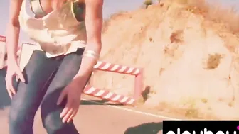 Badass skater hot Aiden Ashley and her huge boobed GFs doing nasty tricks