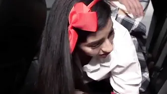Dark Hair Hispanic Barely Legal step daughter Jasmine Vega Nailed By Step Dad Inside Back Seat Of His Vehicle