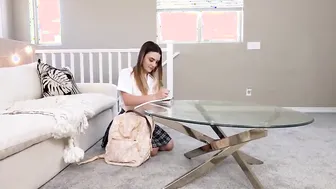 Stepdad Bobby Beefcakes is working on stretching her step-daughter Kinsley Kanes tight sweet cunt.