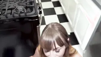 Sensual step-daughter Angel Youngs whipped some lovely cream into her stepfathers penis for a lovely fellatio inside the kitchen.