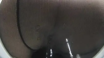 Pissing into tights on secret camera