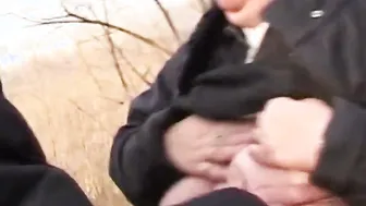 Older and turned on woman getting plowed inside the woods