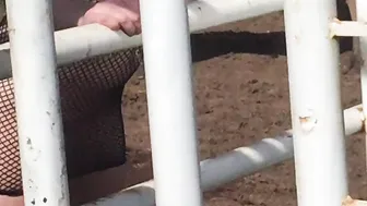 Nude Blonde and Horse: Farm Photo Shoot inside Mexico