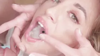 PremiumBukkake - Silvia Dellai swallows 60 gigantic mouthful cumshots