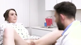 Gigantic breasts 3some on the exam table during check up