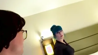 Nerds cum on amateurs face