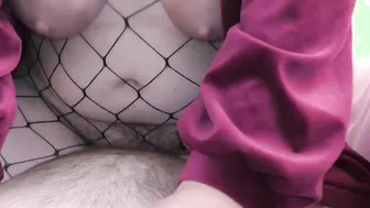 Stepmommy with a gigantic breast seduce and rides on the dick of her stepson without condom until jizzed - Milky