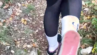Cutie Teenie give Shoejob on the Rain with Older school