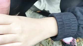 Cutie Teenie give Shoejob on the Rain with Older school