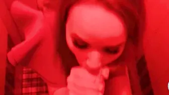 Bombshell Bimbo Sexual Suck Huge Cock and Cum Drink Inside Nightclub Wc After Goddess Dance