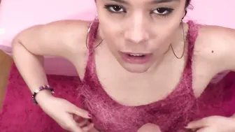 BadDaddyPOV - Hispanic Teenie Violet Model Riding Her Step Dads Penis