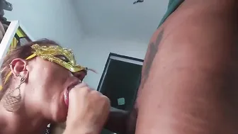 BLONDE milf SUCKING OFF UP TO DRAW MILK FROM THE BOTTLE (COMPLETE ON RED)
