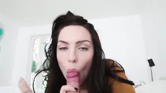Dark Haired PAWG 19 Yo Stepsister with Goddess natural gigantic titties Plowed By Her Stepbrother point of view into the bed