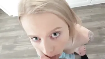 Huge booty Blonde Slender 19 Year Old StepSister  Step Brother Plowed Inside Kitchen pov - Paris White