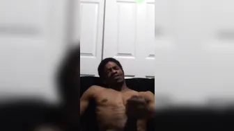 Horsecock african man jacking off at home big cummed 