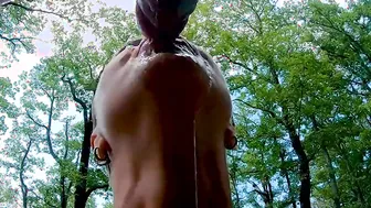 Tourist into the mountains fuck inside all holes