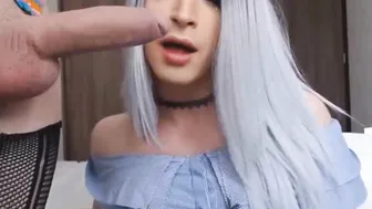 Busty Trans Sucked Big Hard Cock