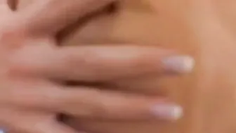 Freaky blond getting deep anal drilling on couch