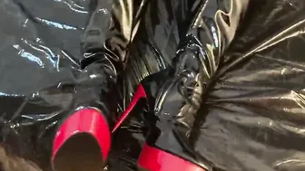 Cum on African Patent Leather Boots