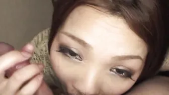 Japanese gal Rinoa Yuuki blows cock into point of view uncensored