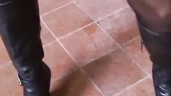 Nasty skank into rubber liking having wild fucking