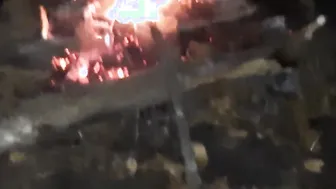 Next Door inside the forest the fire masturbates and talks crazy