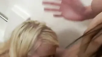 Dyke twins eat cunt inside the shower