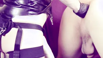 Hottie PVC PEGGING ends with PREMATURE CUM... He ruins the clip
