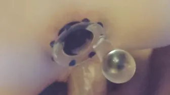 Rough Penis inside Soak Soak Pink Twat Plus Anal Dildo Play