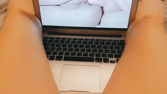 I cum while watching porn. Anal sex with a babe cock